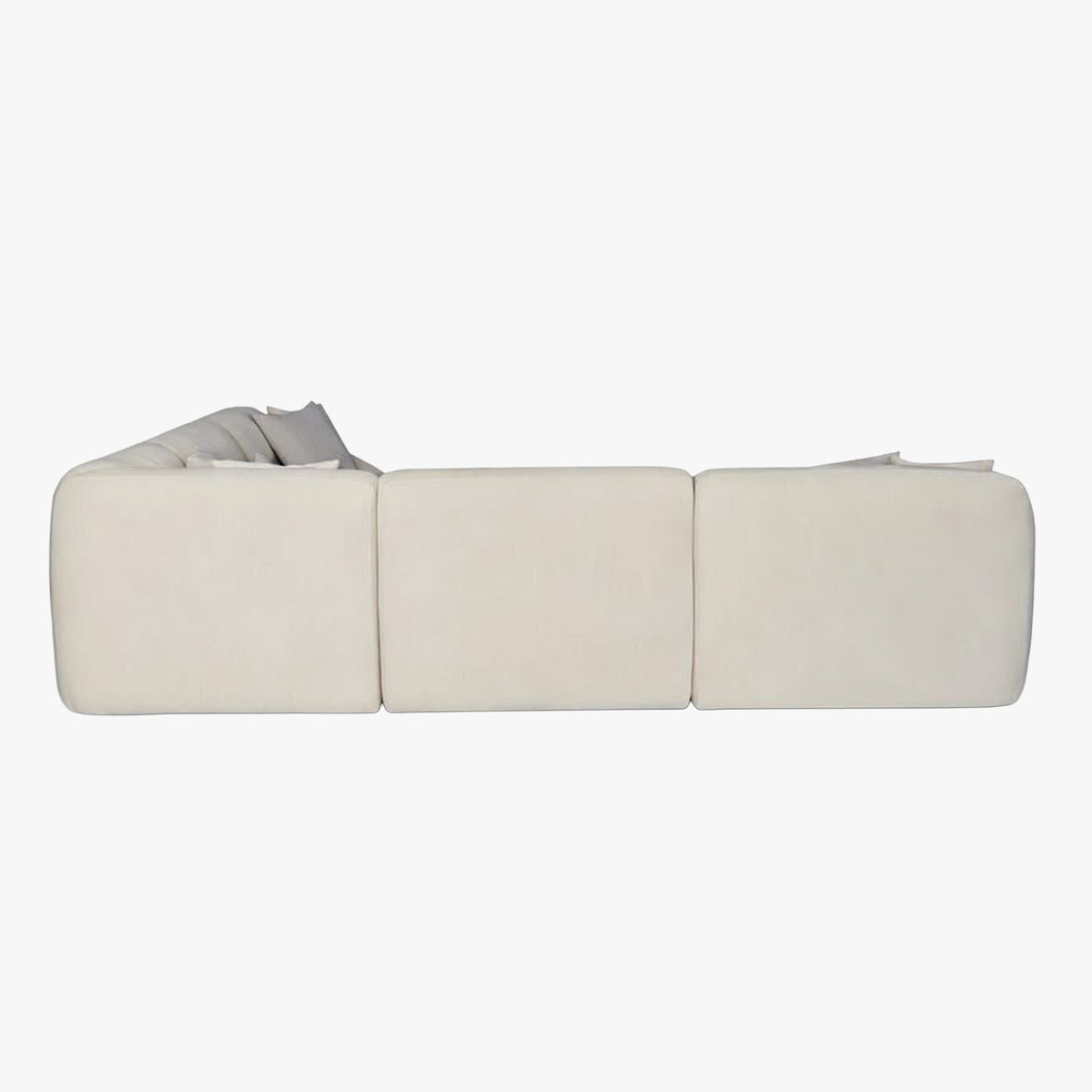 LENA Canapé d'angle modulable en tissu beige - Canapés d'angle - Mobilier Deco