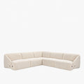LENA Canapé d'angle modulable en tissu beige