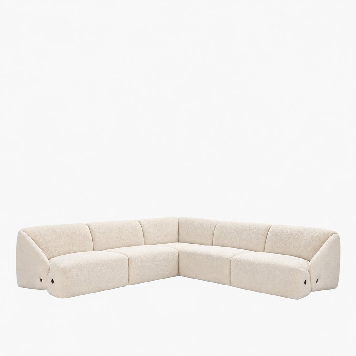 LENA Canapé d'angle modulable en tissu beige - Canapés d'angle - Mobilier Deco