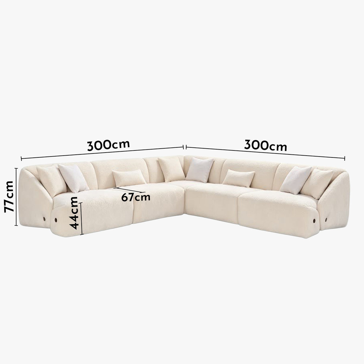 LENA Canapé d'angle modulable en tissu beige - Canapés d'angle - Mobilier Deco