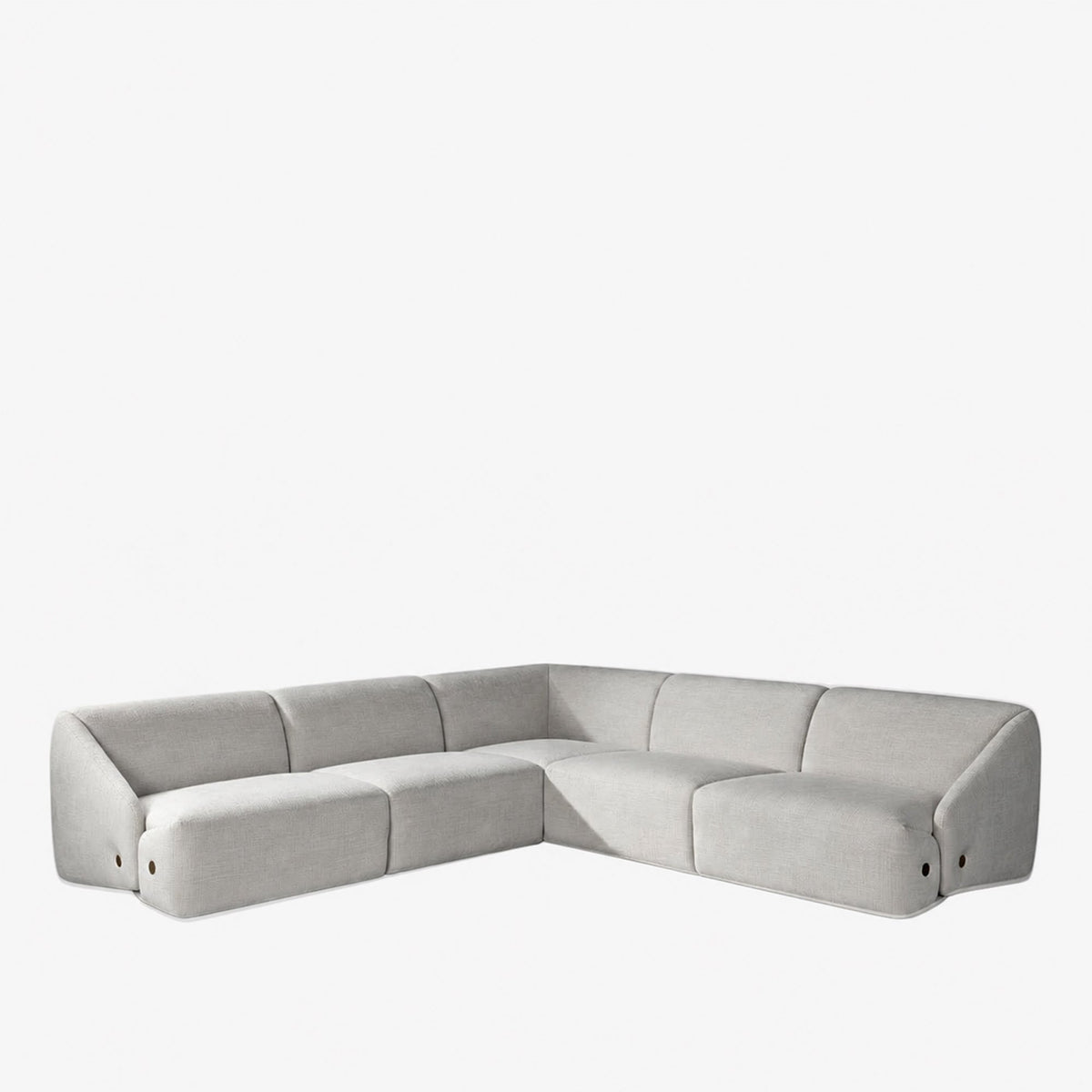 LENA Canapé d'angle modulable en tissu gris clair - Canapés d'angle - Mobilier Deco