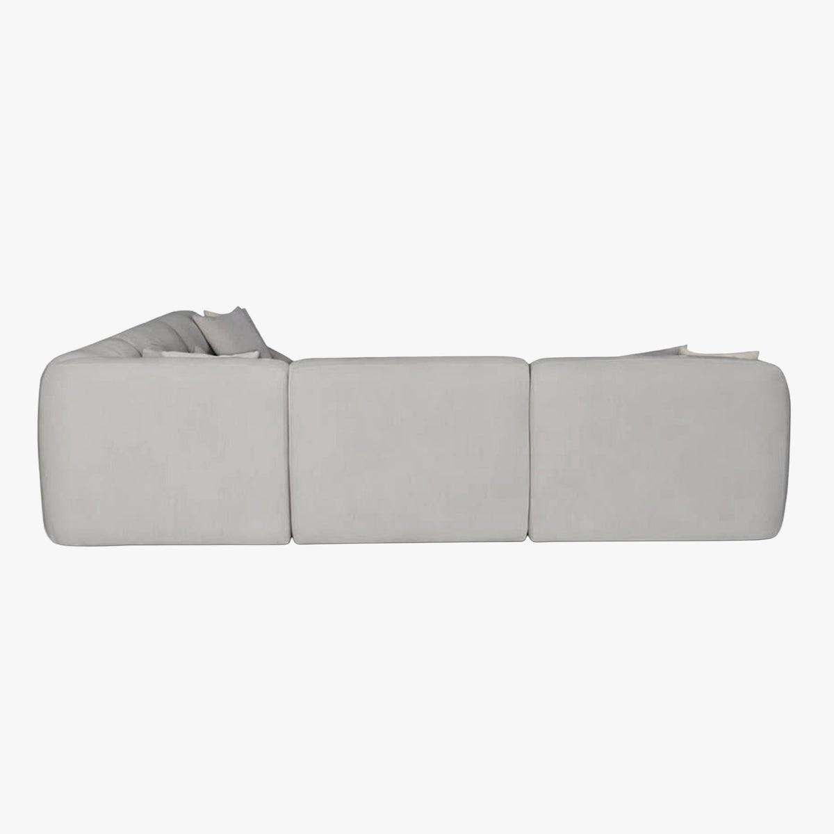 LENA Canapé d'angle modulable en tissu gris clair - Canapés d'angle - Mobilier Deco