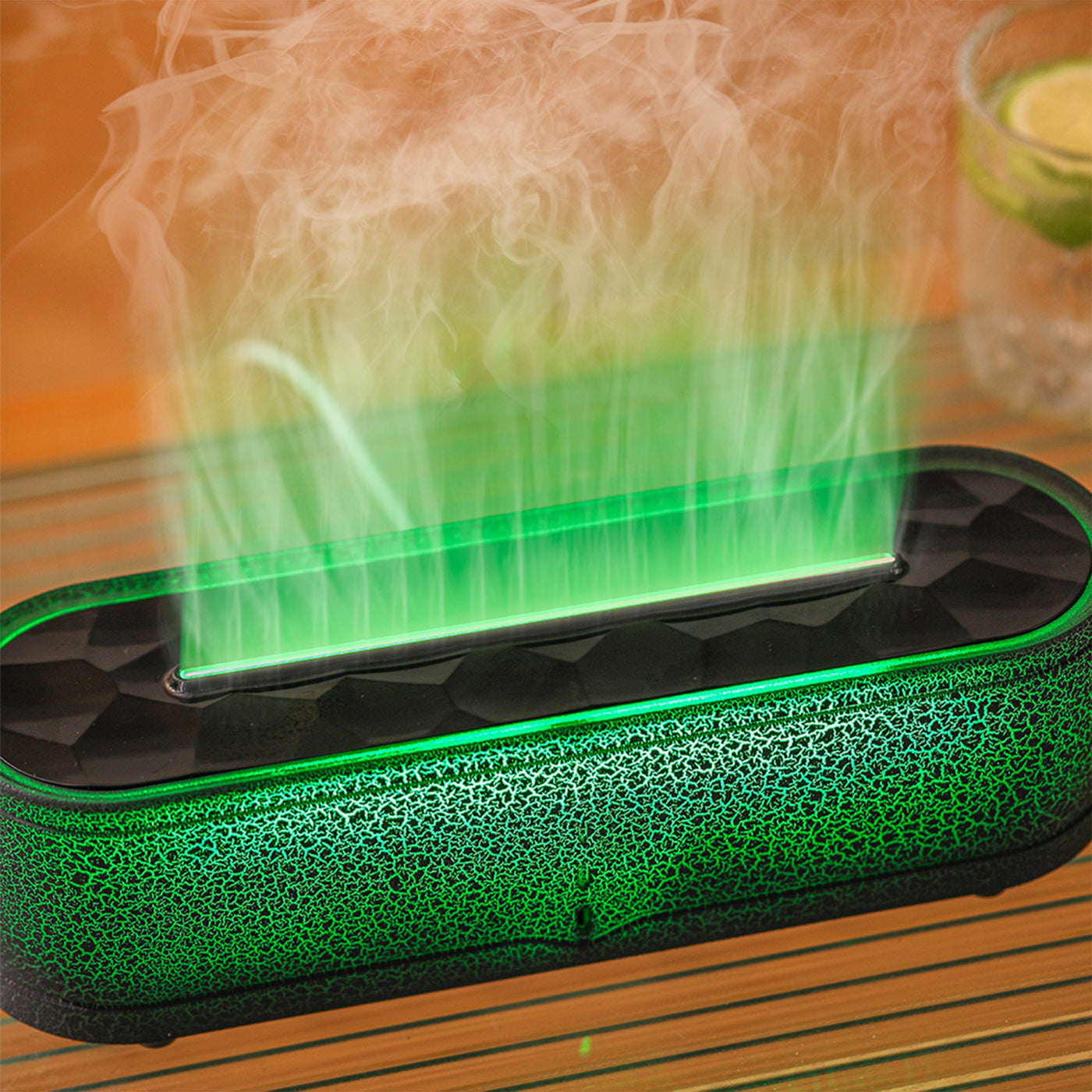 LEYAN Diffuseur d'huiles essentielles avec flammes à LED noir