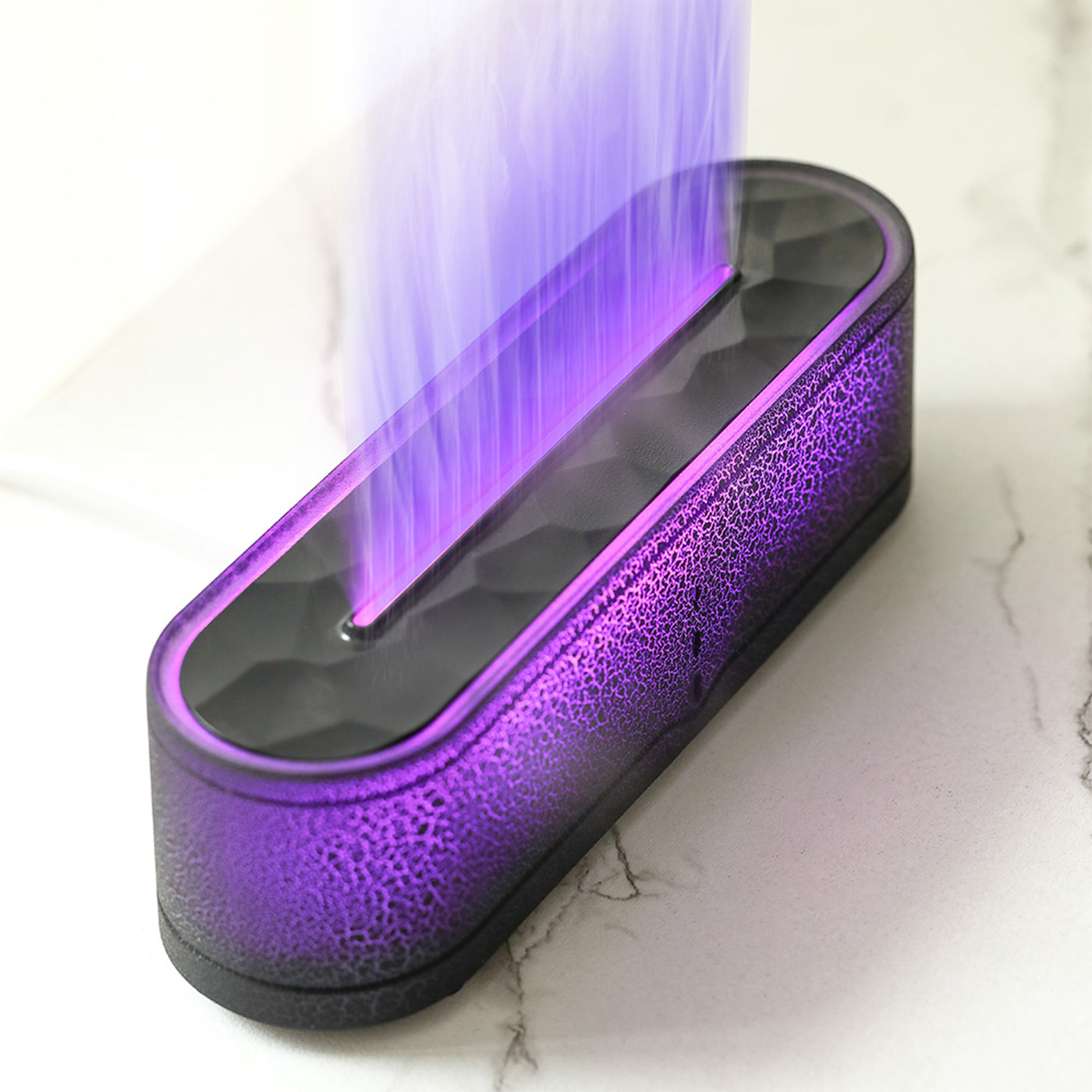 LEYAN Diffuseur d'huiles essentielles avec flammes à LED noir