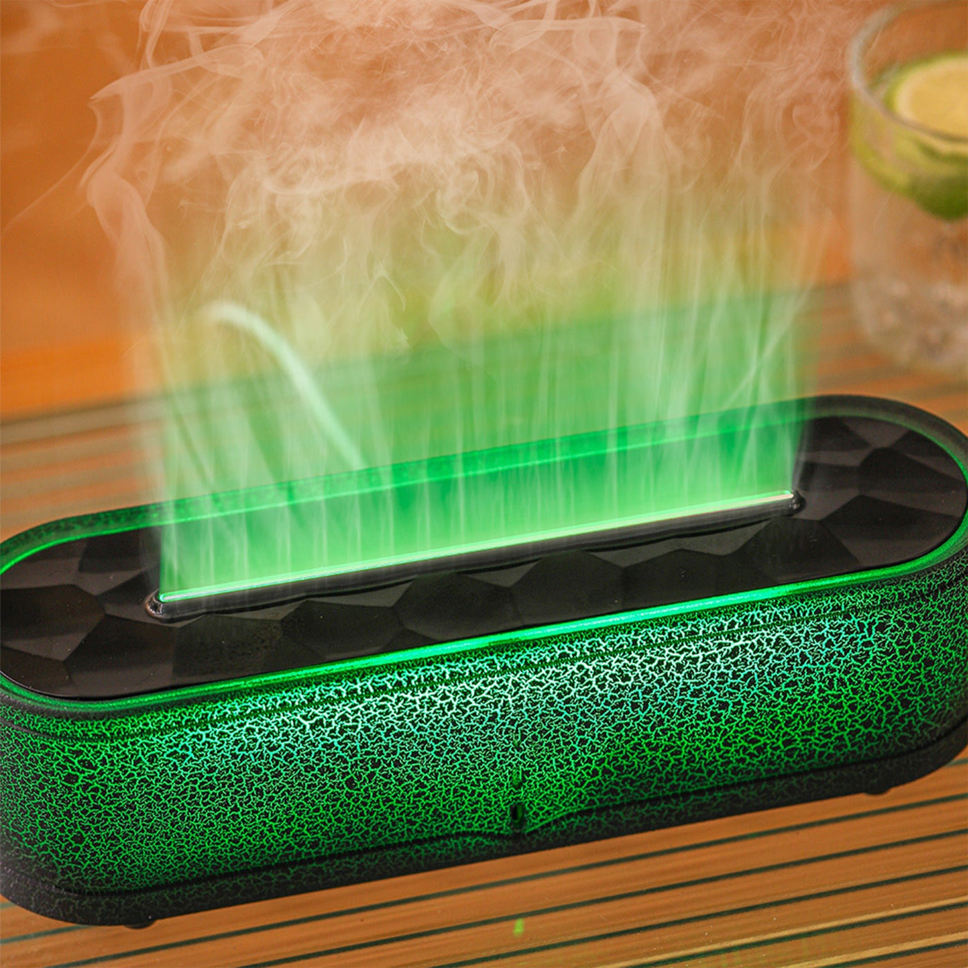 LEYAN Diffuseur d'huiles essentielles avec flammes à LED noir - Diffuseurs - Mobilier Deco