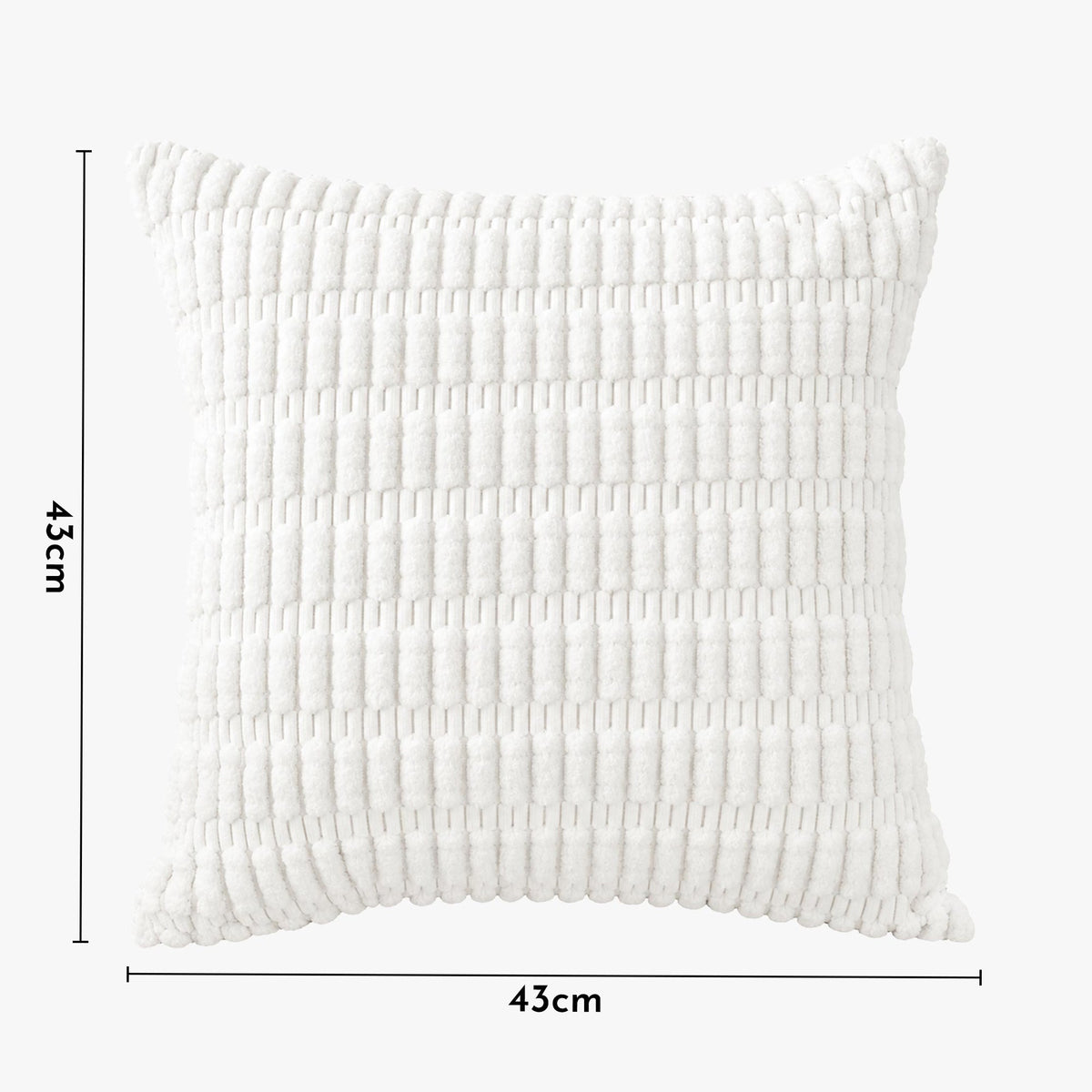 LEYSIA Coussin carré en tissu blanc 43x43 cm - Coussins - Mobilier Deco