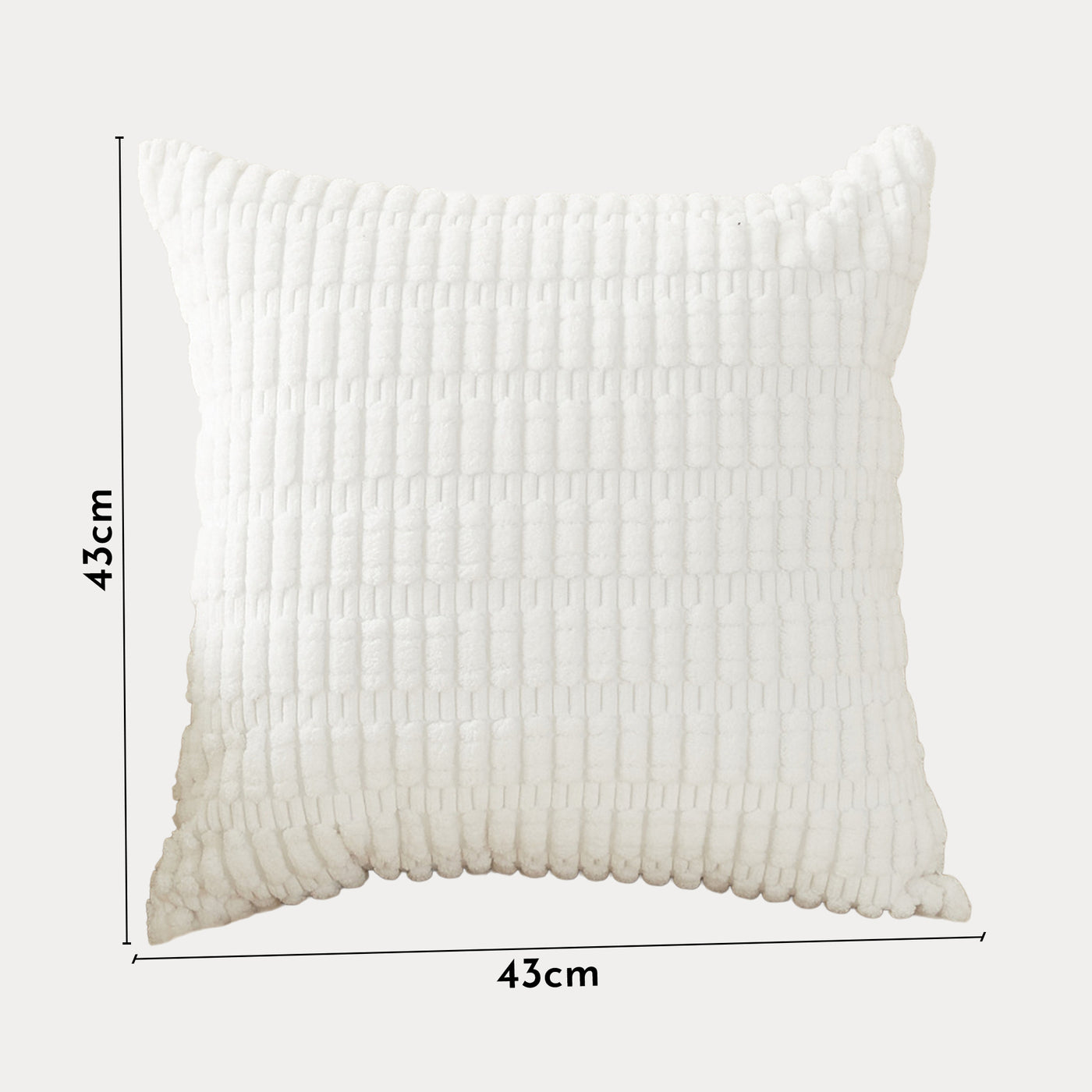 LEYSIA Coussin carré en tissu blanc 43x43 cm