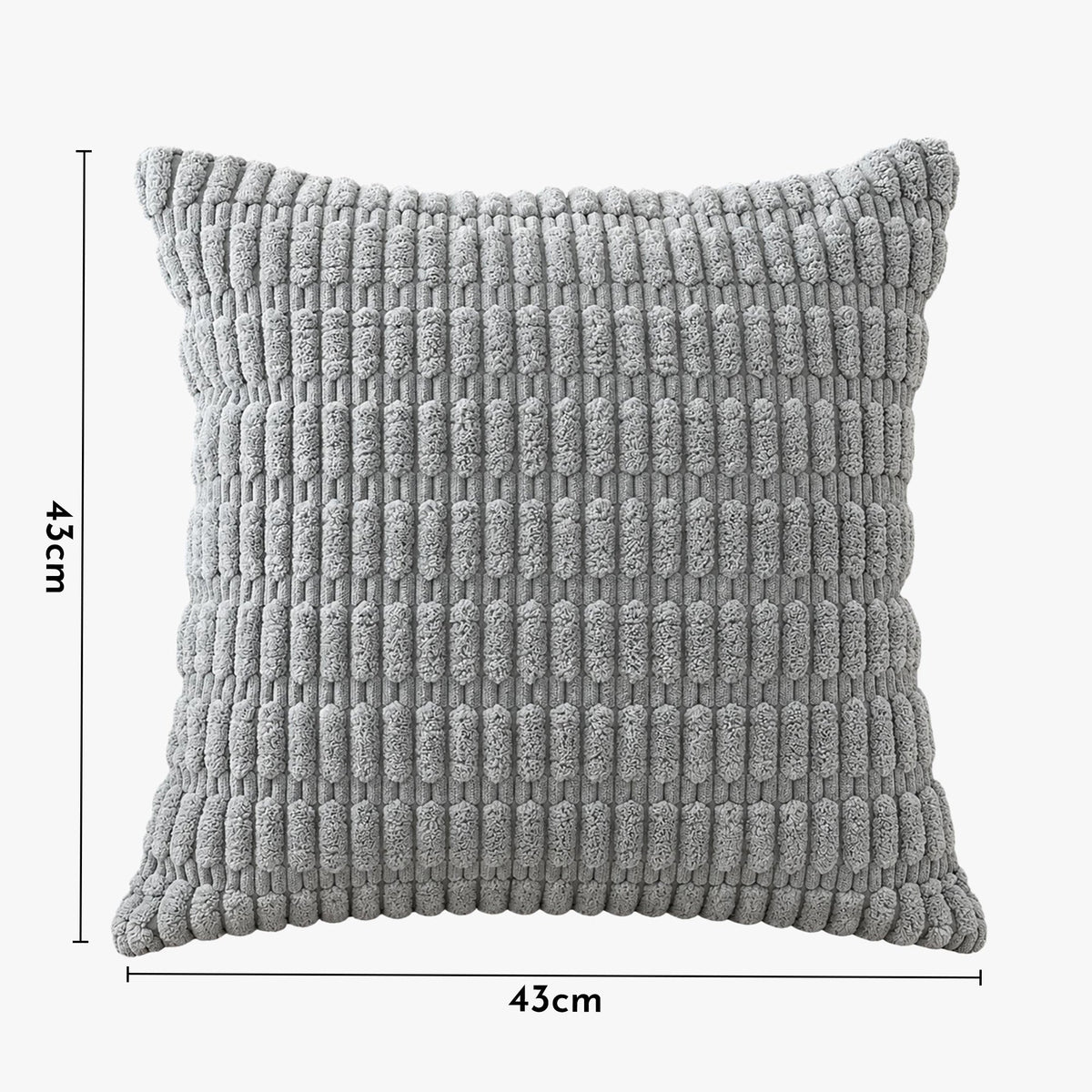 LEYSIA Coussin carré en tissu gris 43x43 cm - Coussins - Mobilier Deco