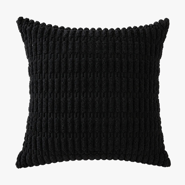 LEYSIA Coussin carré en tissu noir 43x43 cm