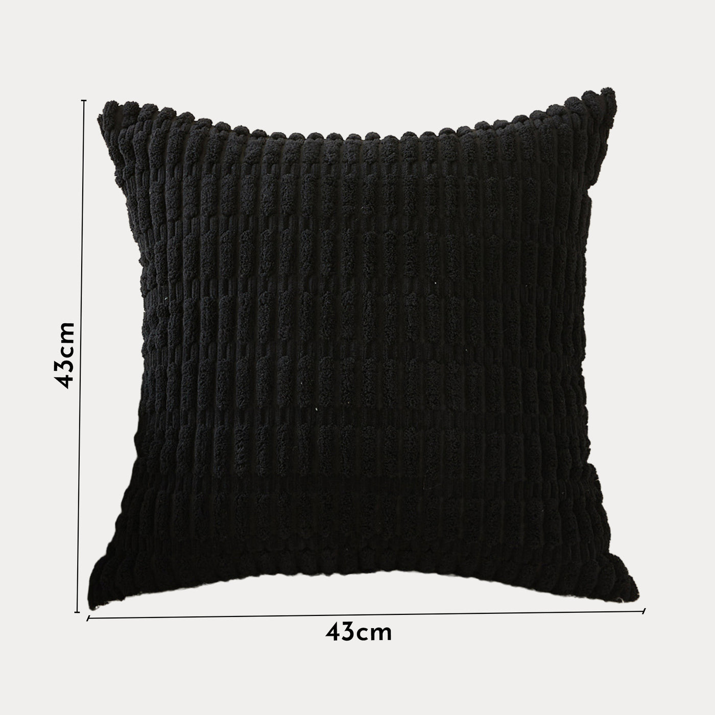LEYSIA Coussin carré en tissu noir 43x43 cm