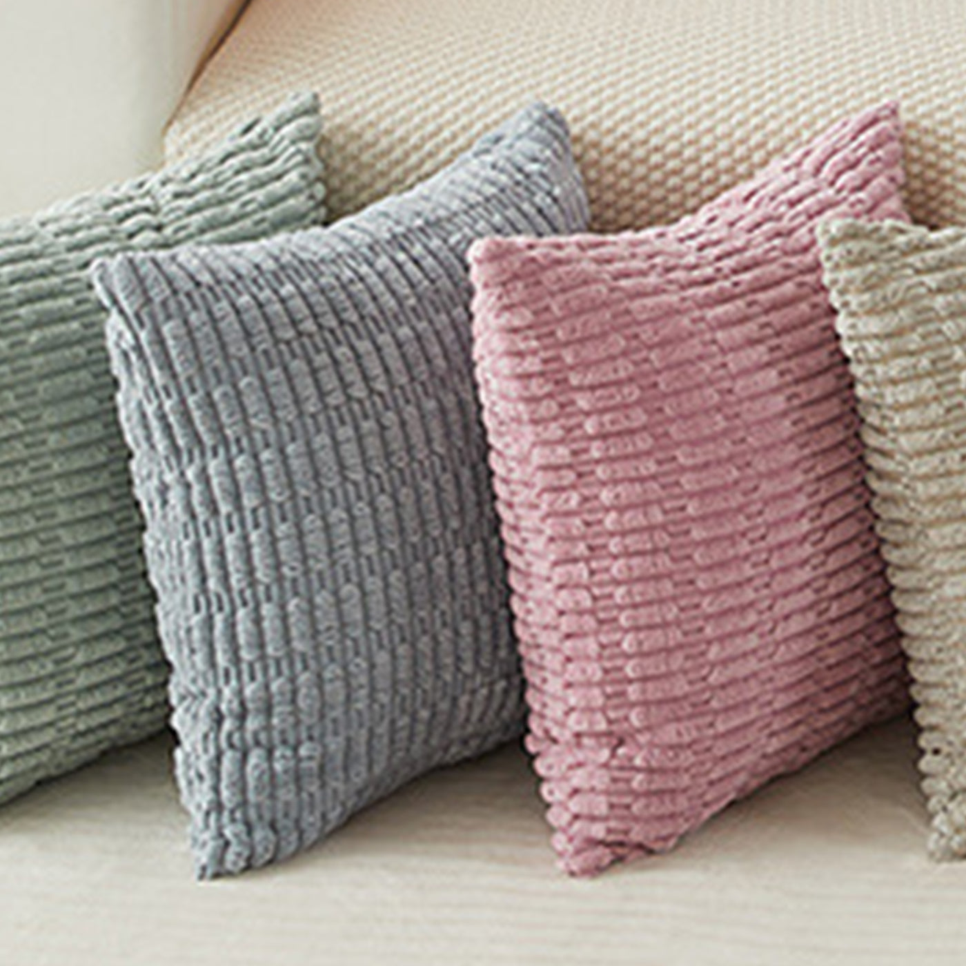 LEYSIA Coussin carré en tissu rose 43x43 cm