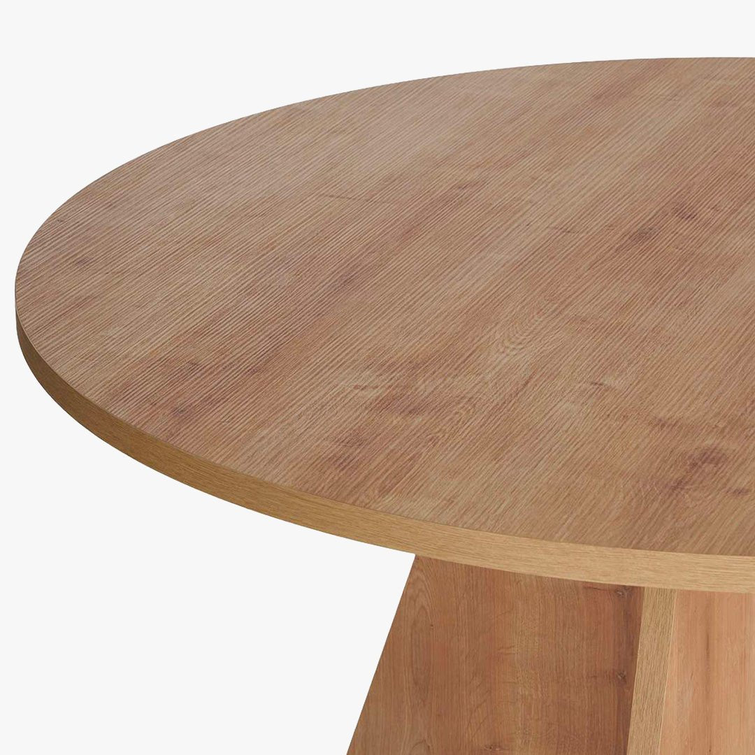 LEYVA Table à manger ronde couleur bois clair D120 cm - Table à manger - Mobilier Deco
