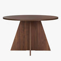 LEYVA Table à manger ronde couleur bois foncé D120 cm