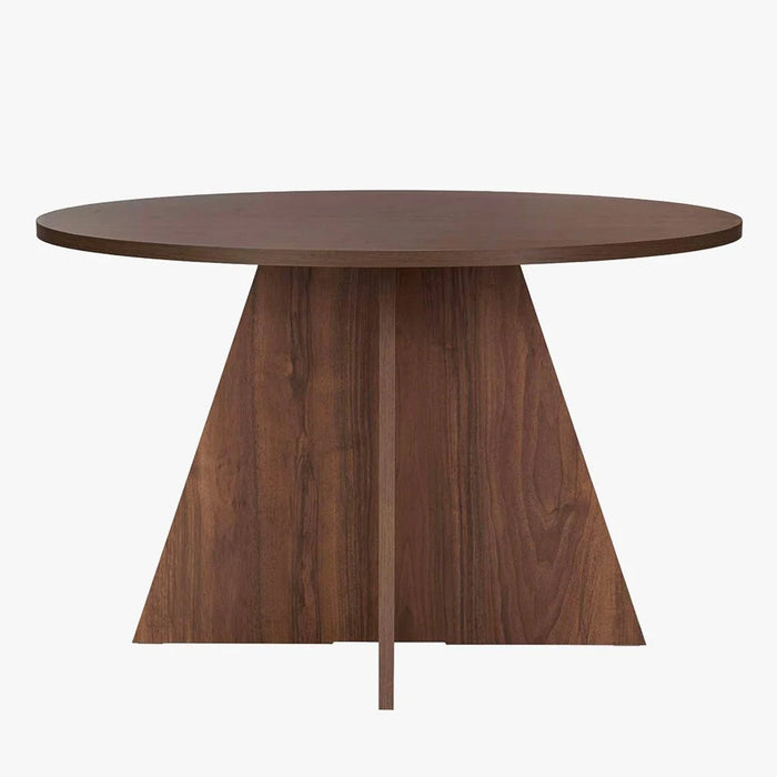 LEYVA Table à manger ronde couleur bois foncé D120 cm – Table à manger – vue 2