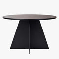 LEYVA Table à manger ronde couleur bois noir D120 cm
