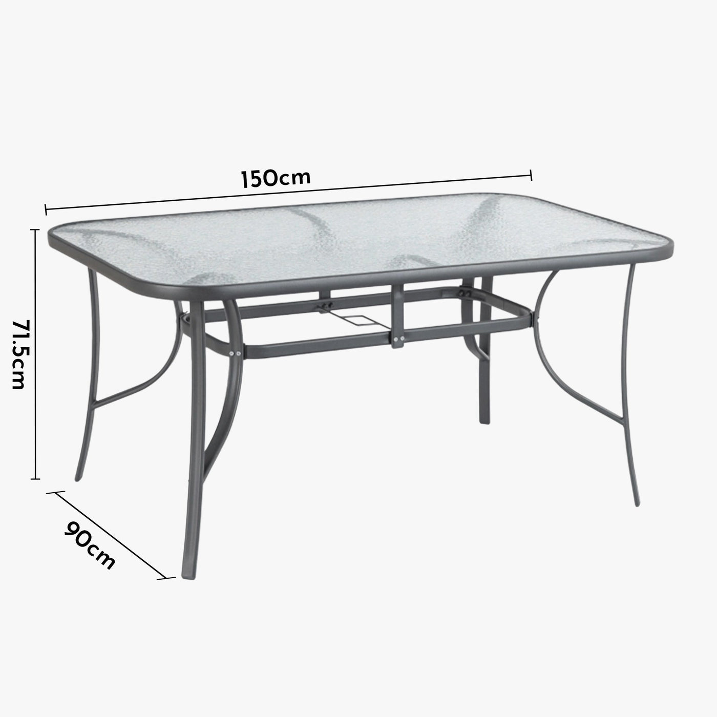 LIBERTY Ensemble de mobilier de jardin avec 6 chaises et table en verre et métal noir - Mobilier de jardin - Mobilier Deco