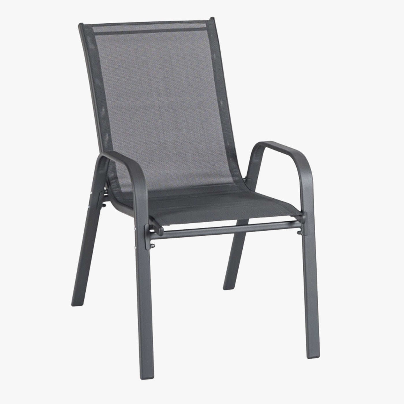 LIBERTY Ensemble de mobilier de jardin avec 6 chaises et table en verre et métal noir - Mobilier de jardin - Mobilier Deco