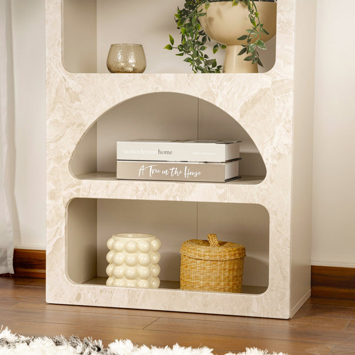 LILA Bibliothèque avec 5 niches beige