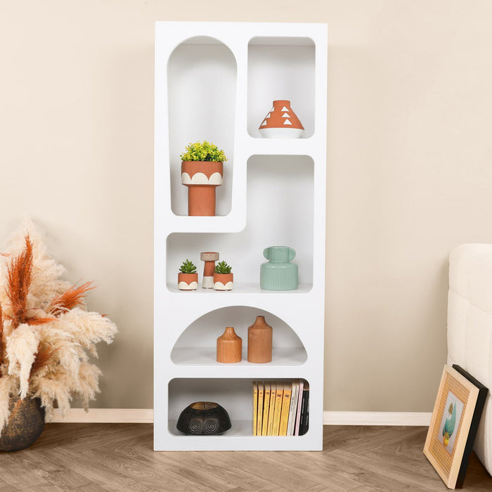 LILA Bibliothèque avec 5 niches blanc
