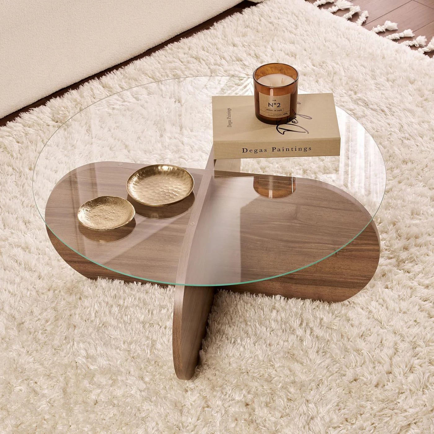 LILY - Tables basses rondes avec plateau en verre