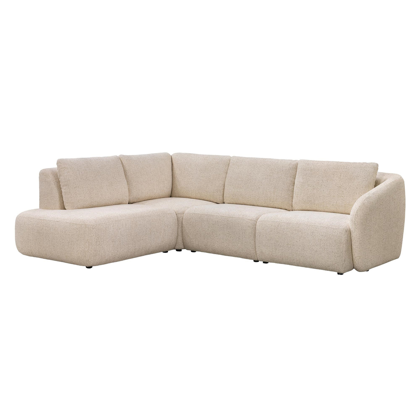 LINDA Canapé d'angle en tissu beige - Angle gauche