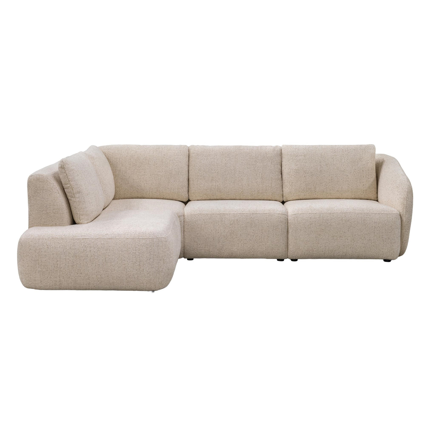 LINDA Canapé d'angle en tissu beige - Angle gauche