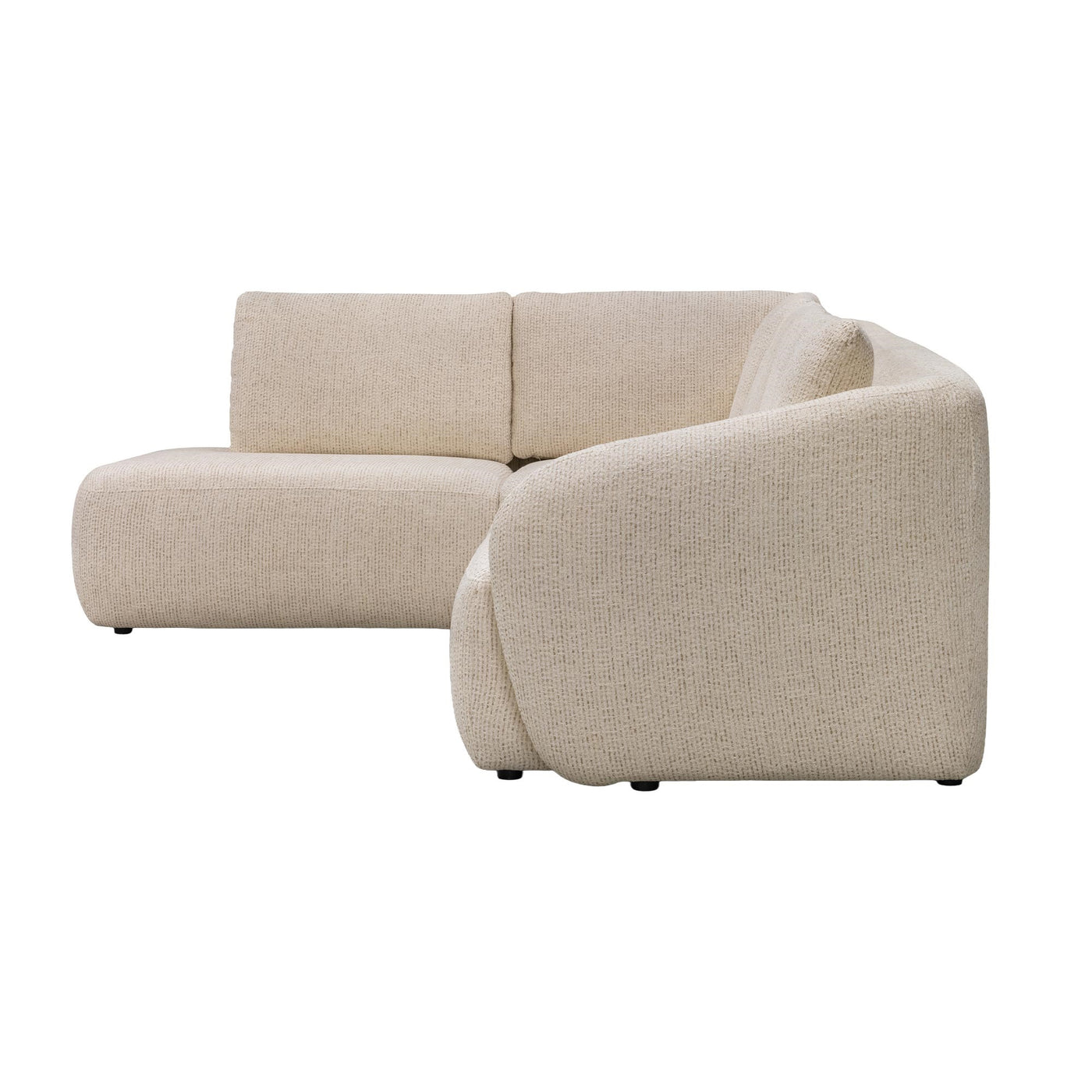 LINDA Canapé d'angle en tissu beige - Angle gauche