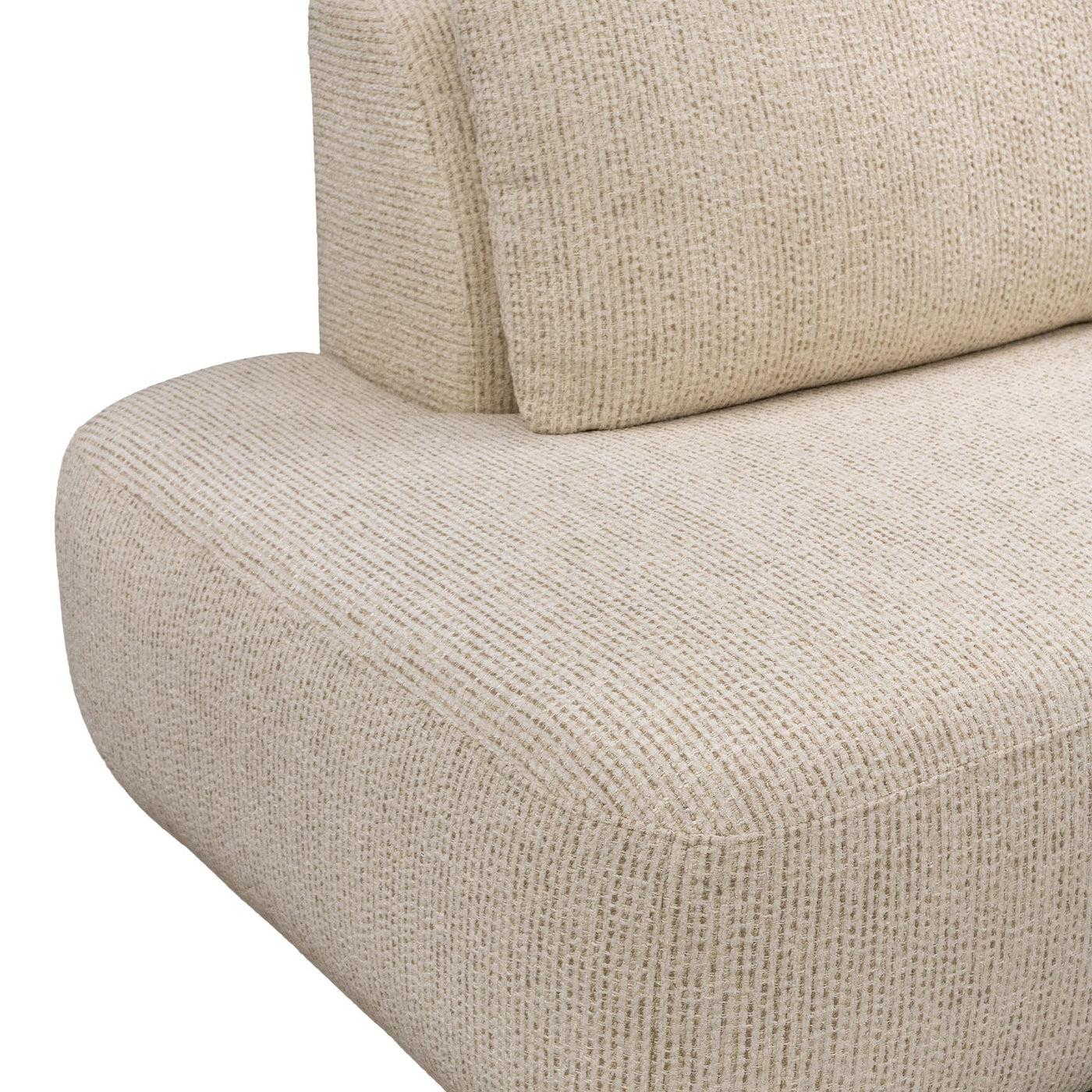 LINDA Canapé d'angle en tissu beige - Angle gauche