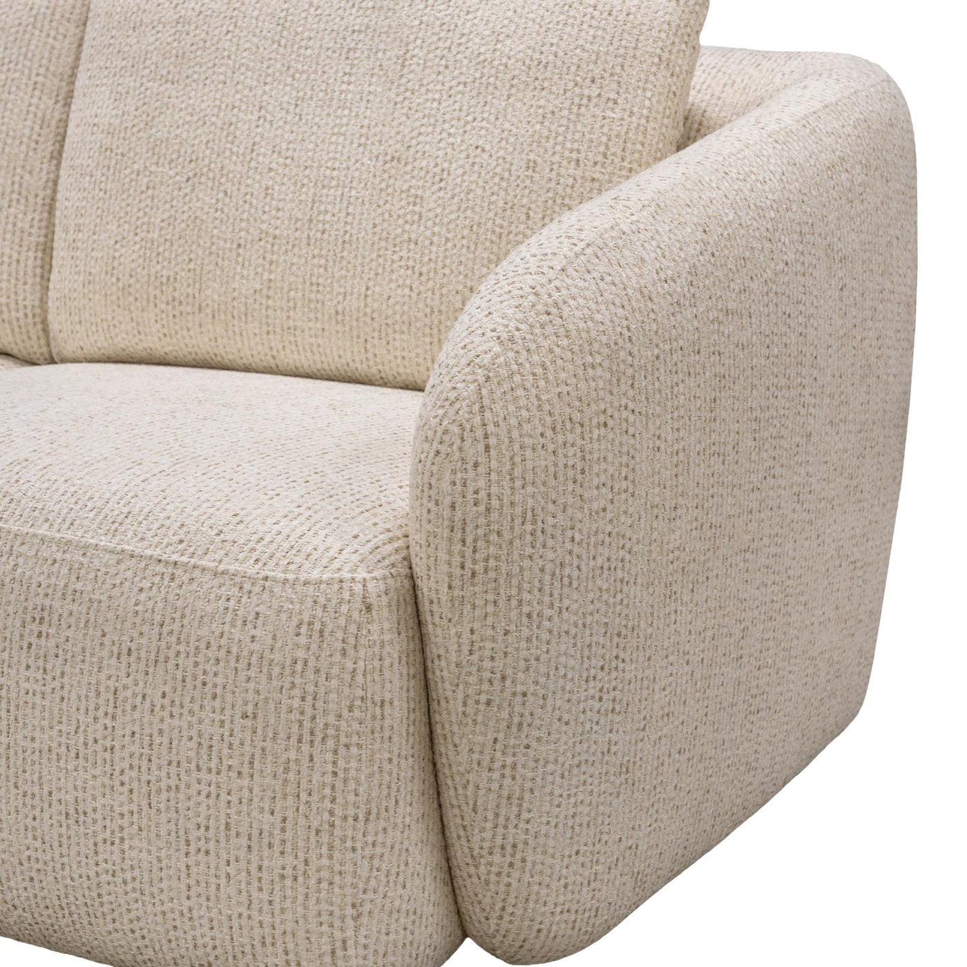 LINDA Canapé d'angle en tissu beige - Angle gauche