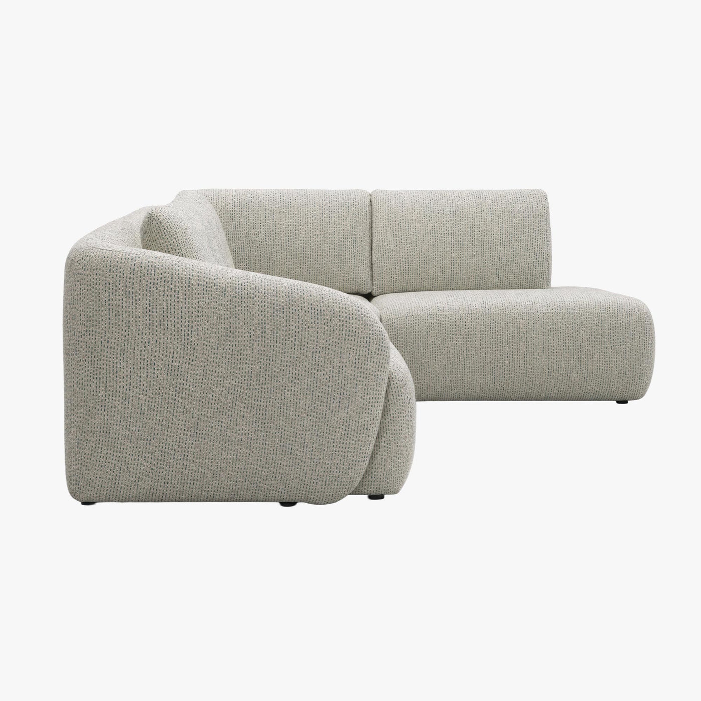 LINDA Canapé d'angle en tissu beige et vert - Angle droit - Canapés d'angle - Mobilier Deco