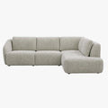 LINDA Canapé d'angle modulable en tissu beige et vert - Angle droit