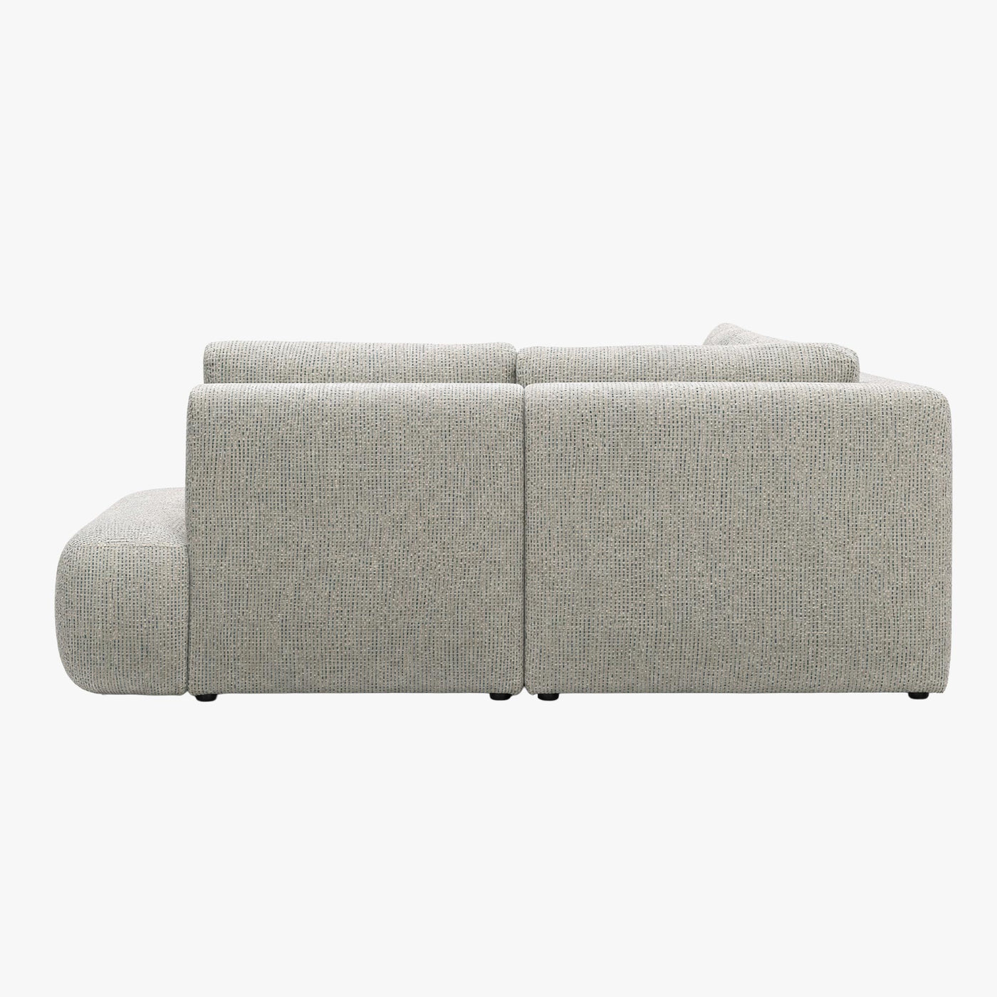 LINDA Canapé d'angle en tissu beige et vert - Angle droit - Canapés d'angle - Mobilier Deco