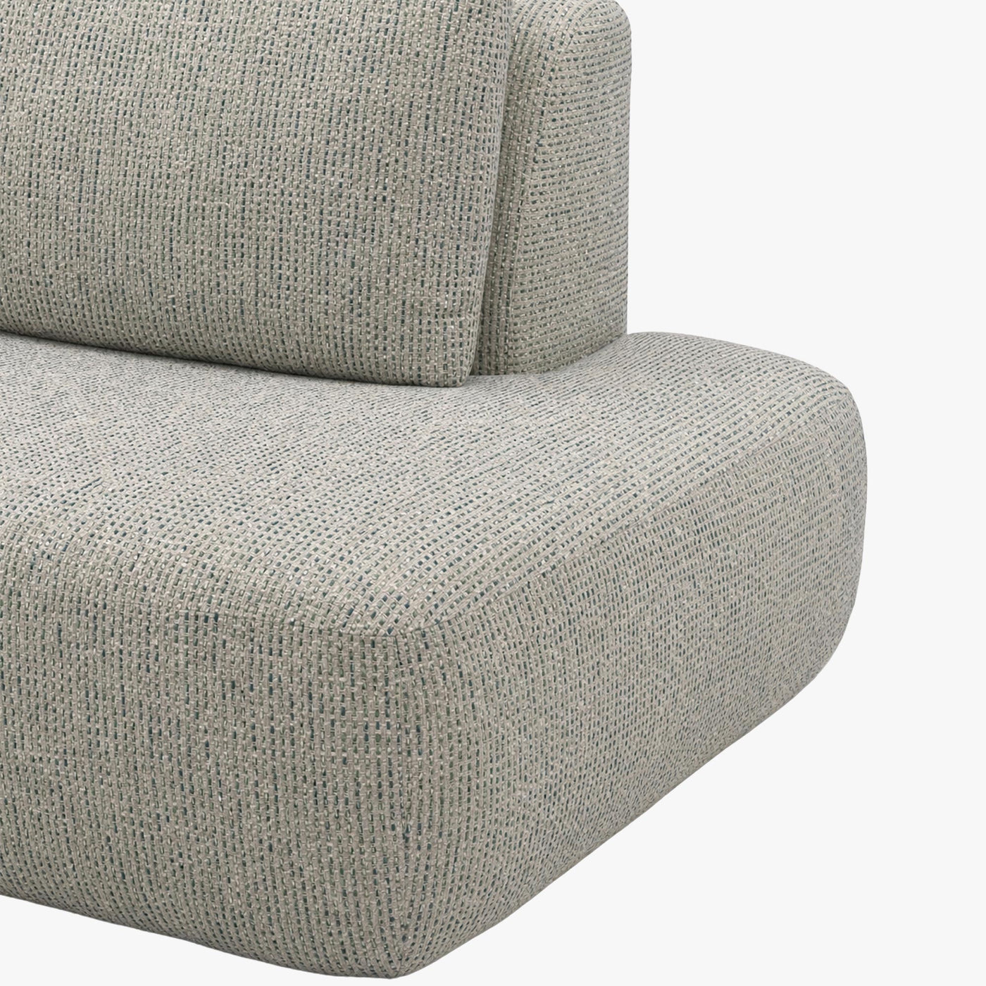 LINDA Canapé d'angle en tissu beige et vert - Angle droit - Canapés d'angle - Mobilier Deco