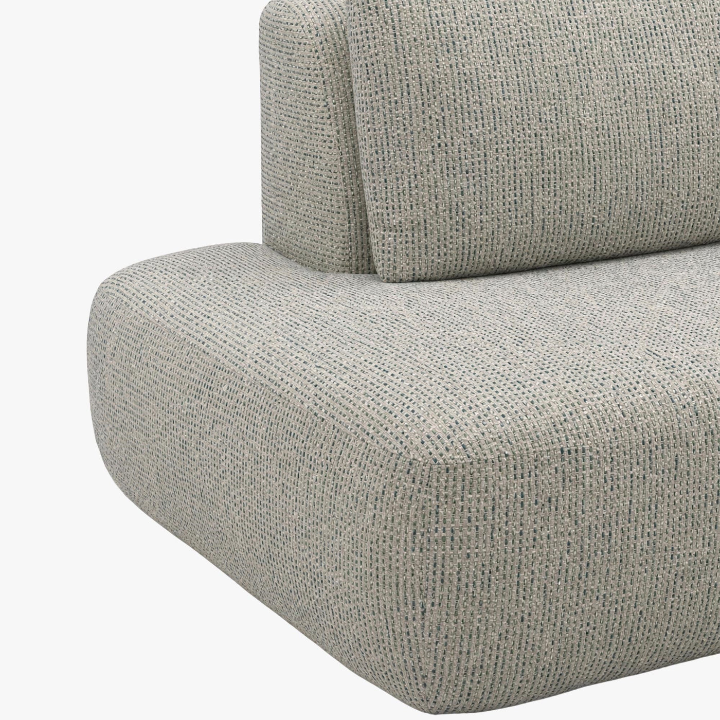 LINDA Canapé d'angle en tissu beige et vert - Angle gauche - Canapés d'angle - Mobilier Deco