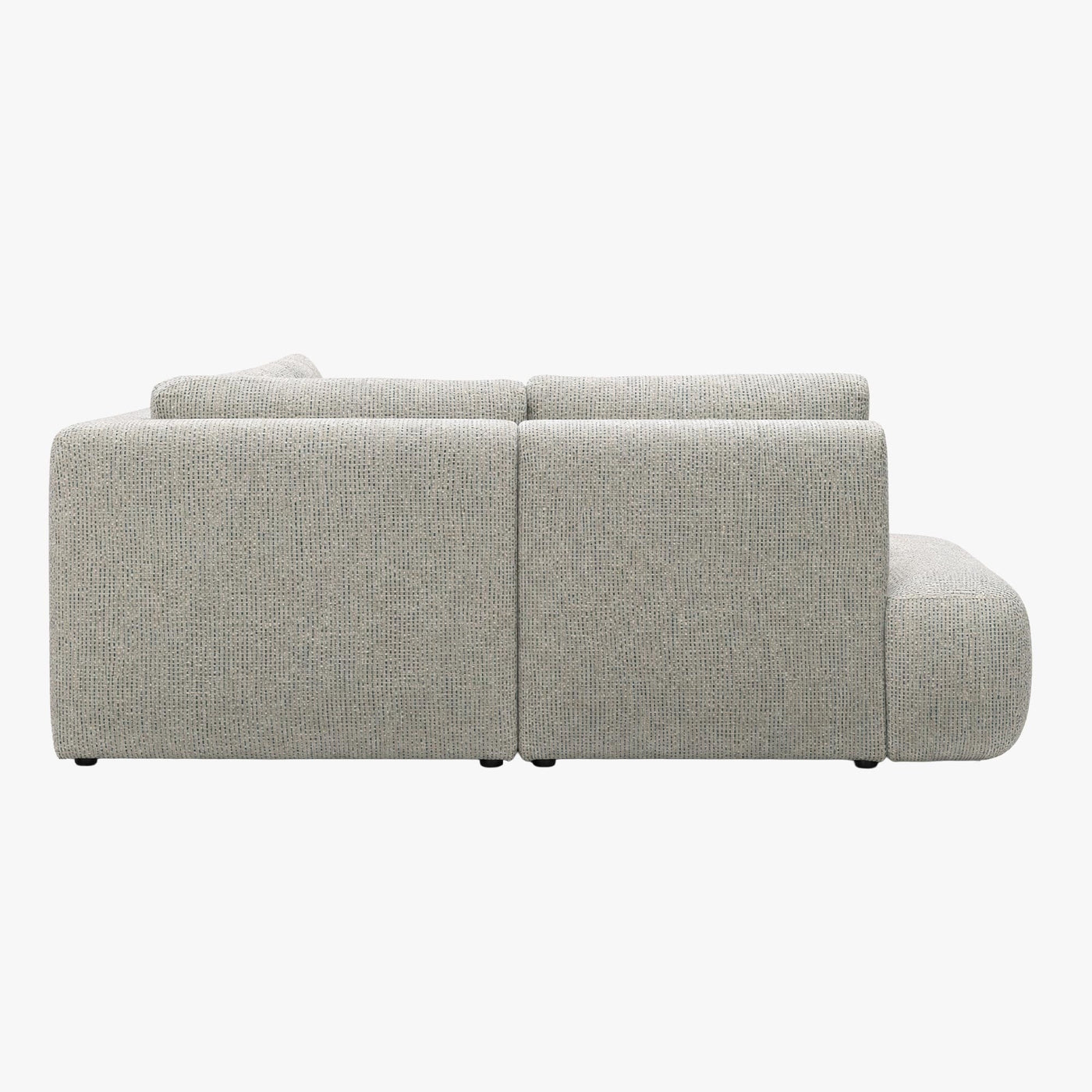LINDA Canapé d'angle en tissu beige et vert - Angle gauche - Canapés d'angle - Mobilier Deco