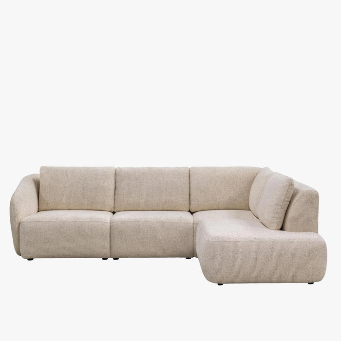 LINDA Canapé d'angle modulable en tissu beige - Angle droit