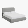 LINE Lit double en tissu gris vert avec coffre 140x190 cm
