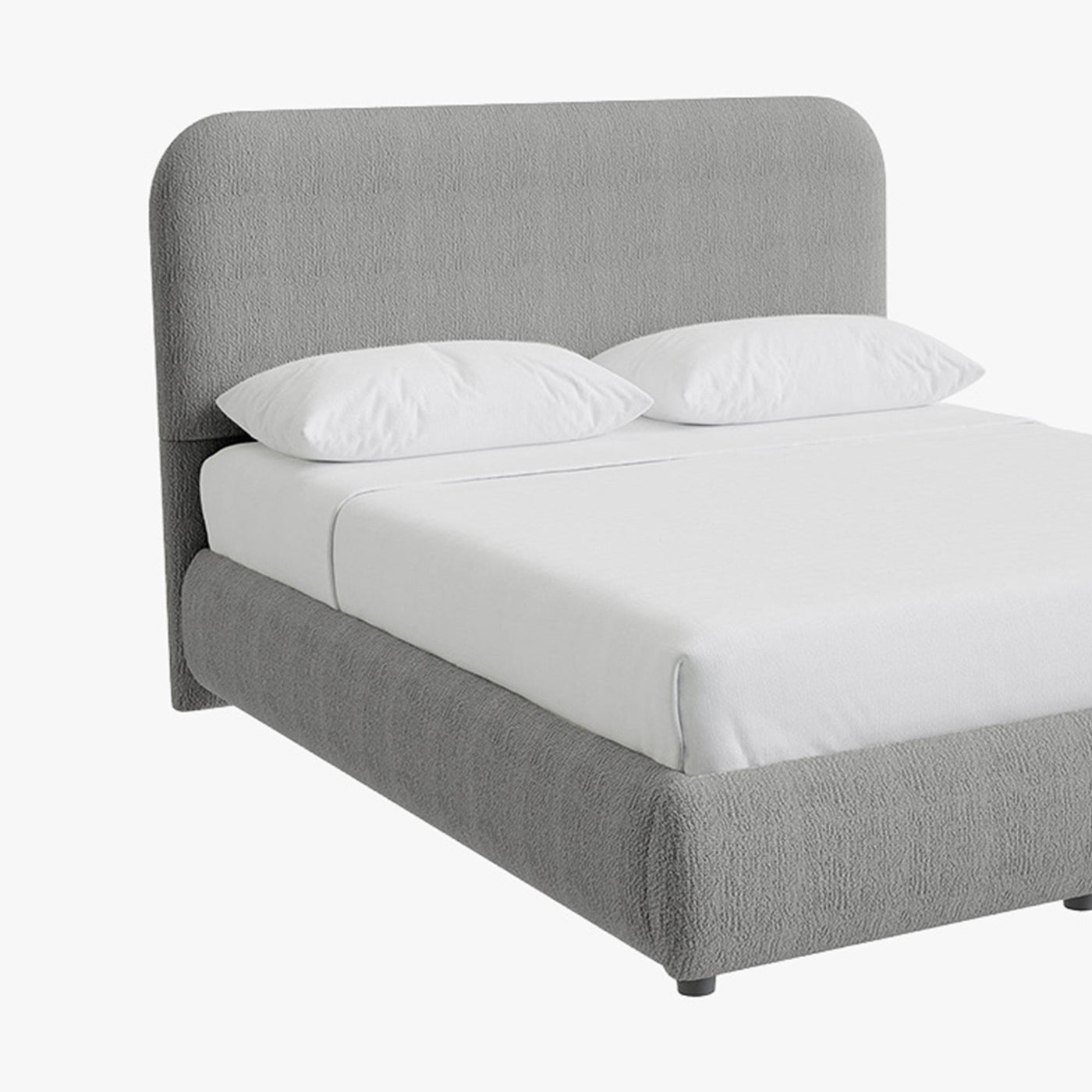 LINE Lit double en tissu gris vert avec coffre 180x200 cm - Lits - Mobilier Deco