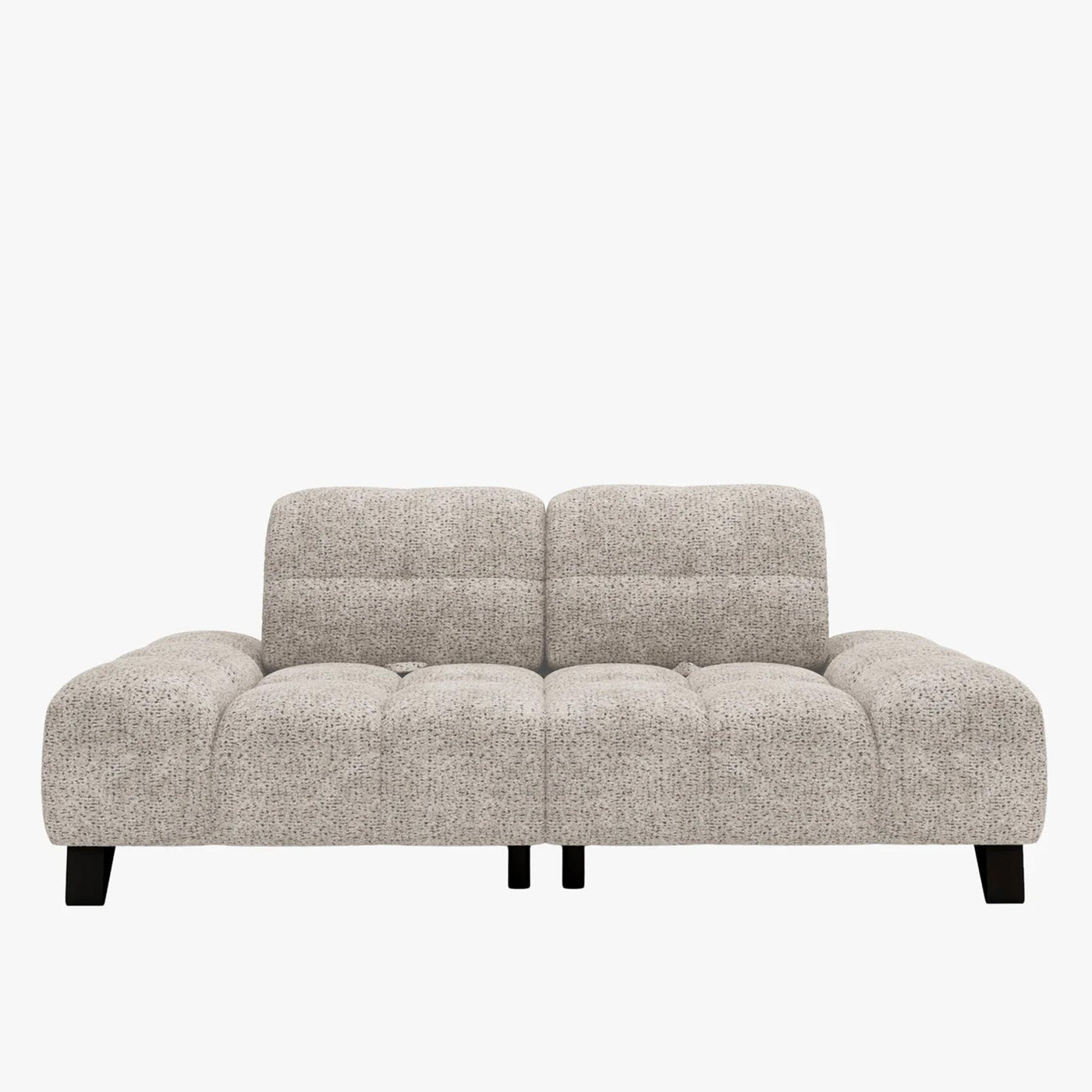 LOREA Canapé 2 places avec dossier amovible en tissu beige - Canapés fixes - Mobilier Deco