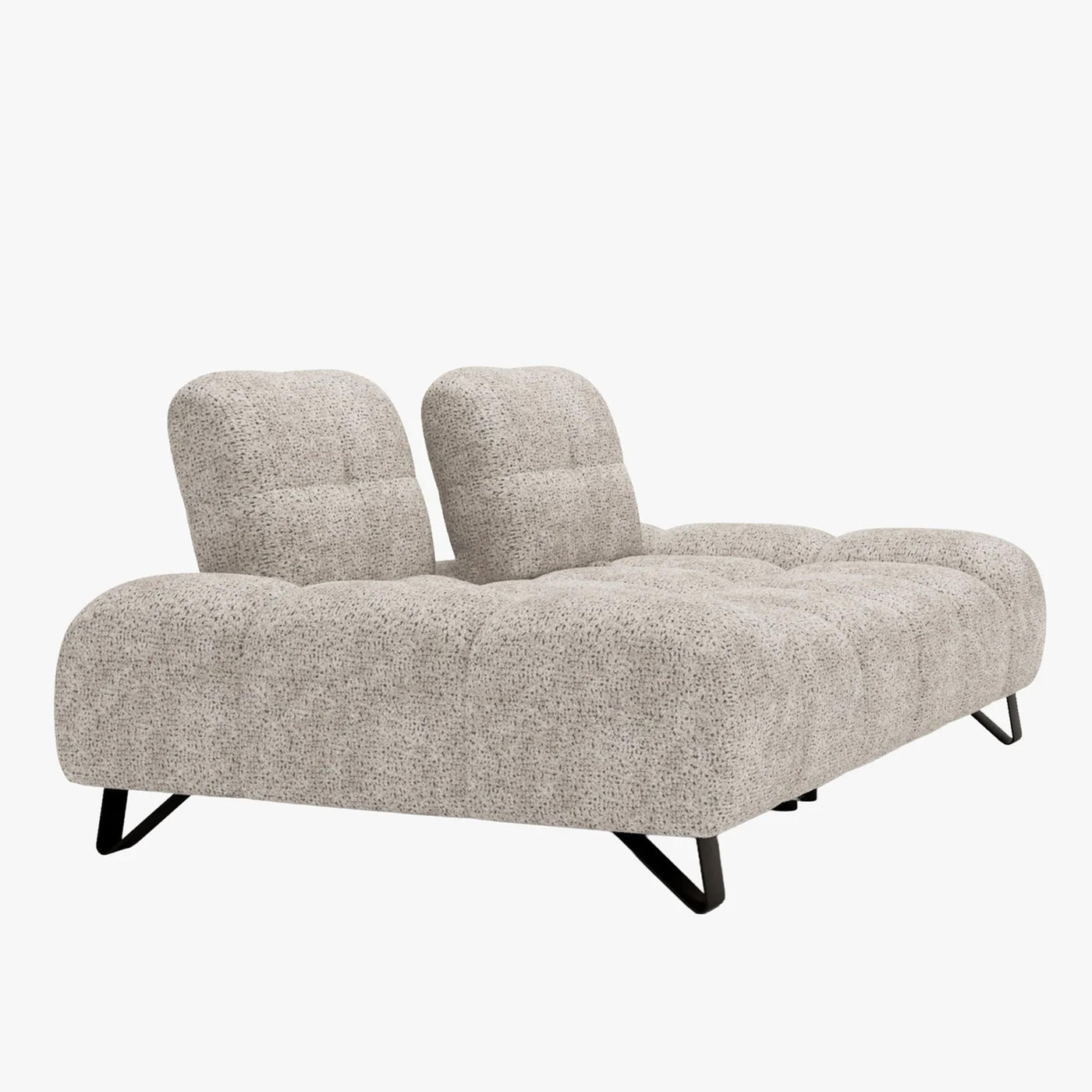 LOREA Canapé 2 places avec dossier amovible en tissu beige - Canapés fixes - Mobilier Deco
