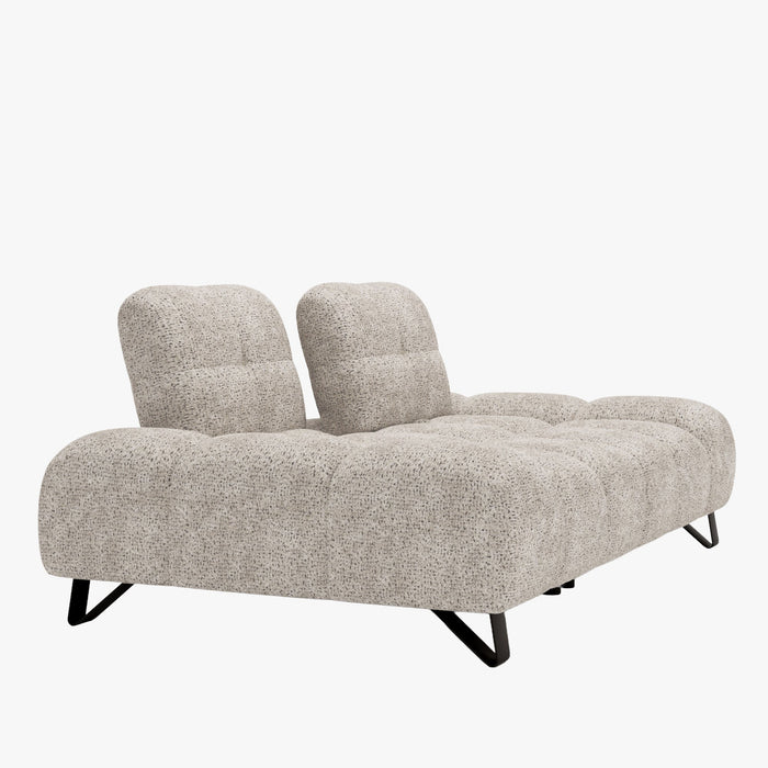LOREA Canapé 2 places avec dossier amovible en tissu beige