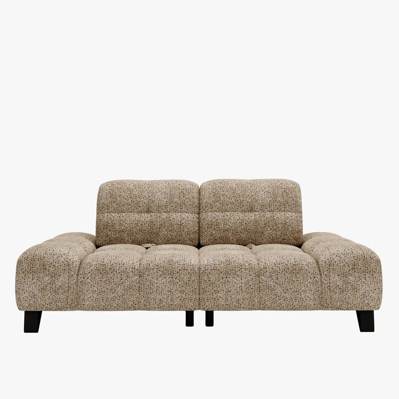 LOREA Canapé 2 places avec dossier amovible en tissu taupe foncé - Canapés fixes - Mobilier Deco