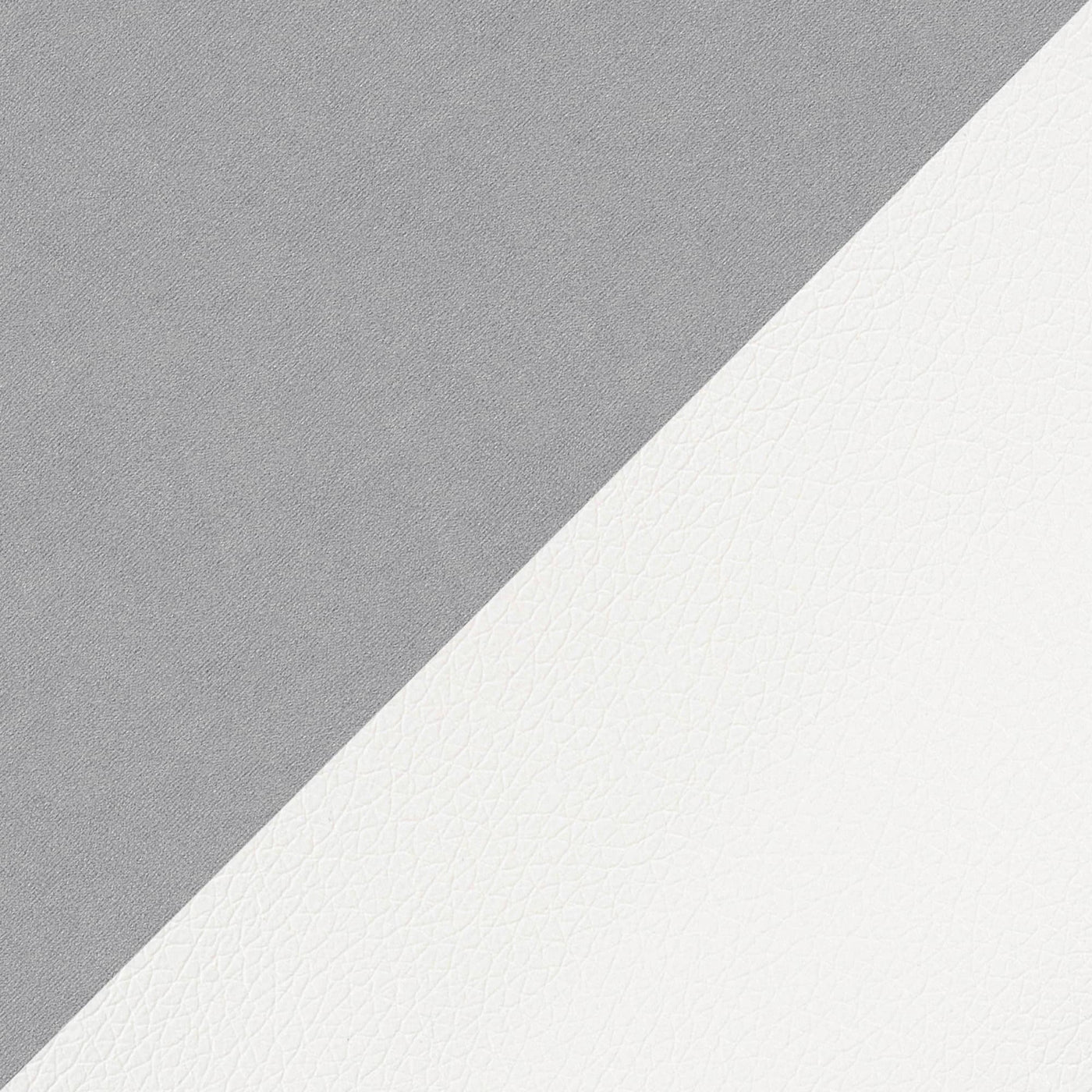 LUCKY Canapé d’angle convertible réversible en tissu velours gris clair et simili cuir blanc