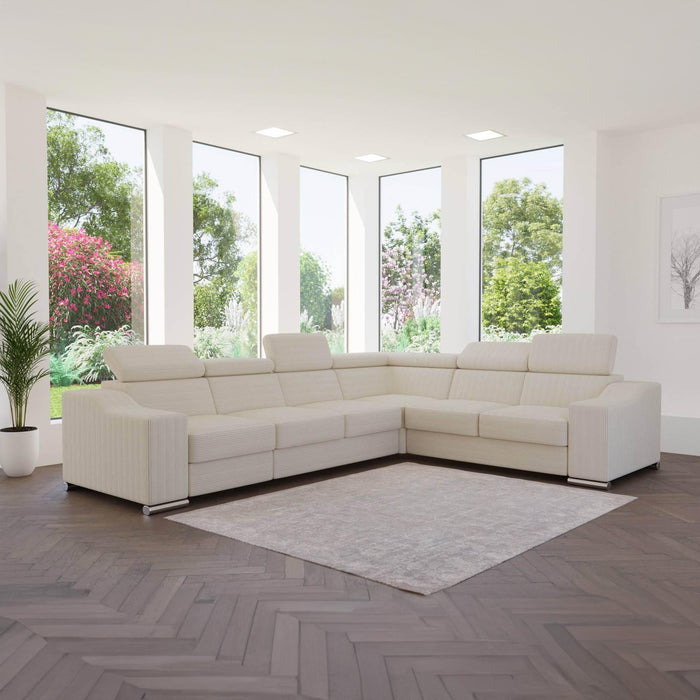 LUCKY COTELÉ Canapé d’angle convertible réversible en velours côtelé beige