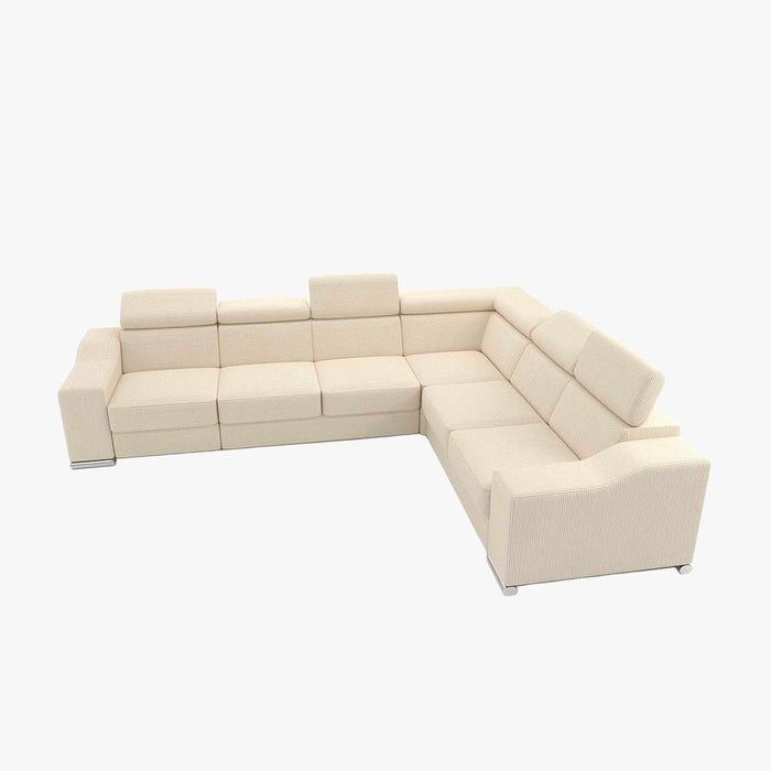 LUCKY COTELÉ Canapé d’angle convertible réversible en velours côtelé beige