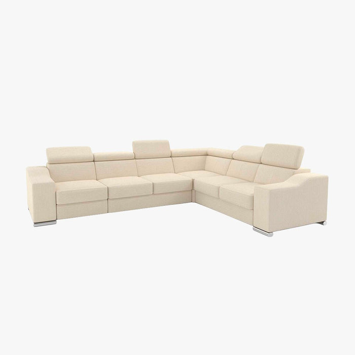 LUCKY COTELÉ Canapé d’angle convertible réversible en velours côtelé beige