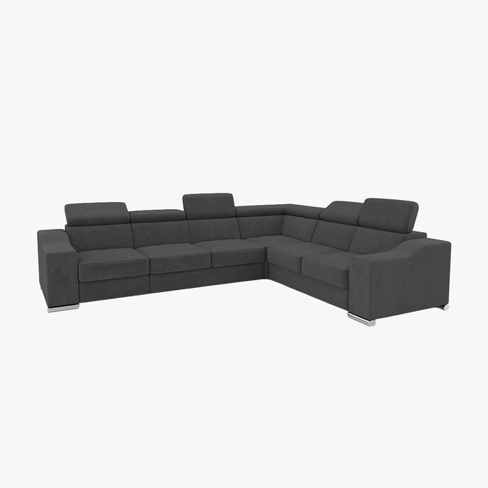 LUCKY COTELÉ Canapé d’angle convertible réversible en velours côtelé gris foncé