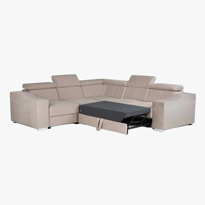 LUCKY MINI Canapé d’angle convertible réversible en velours beige