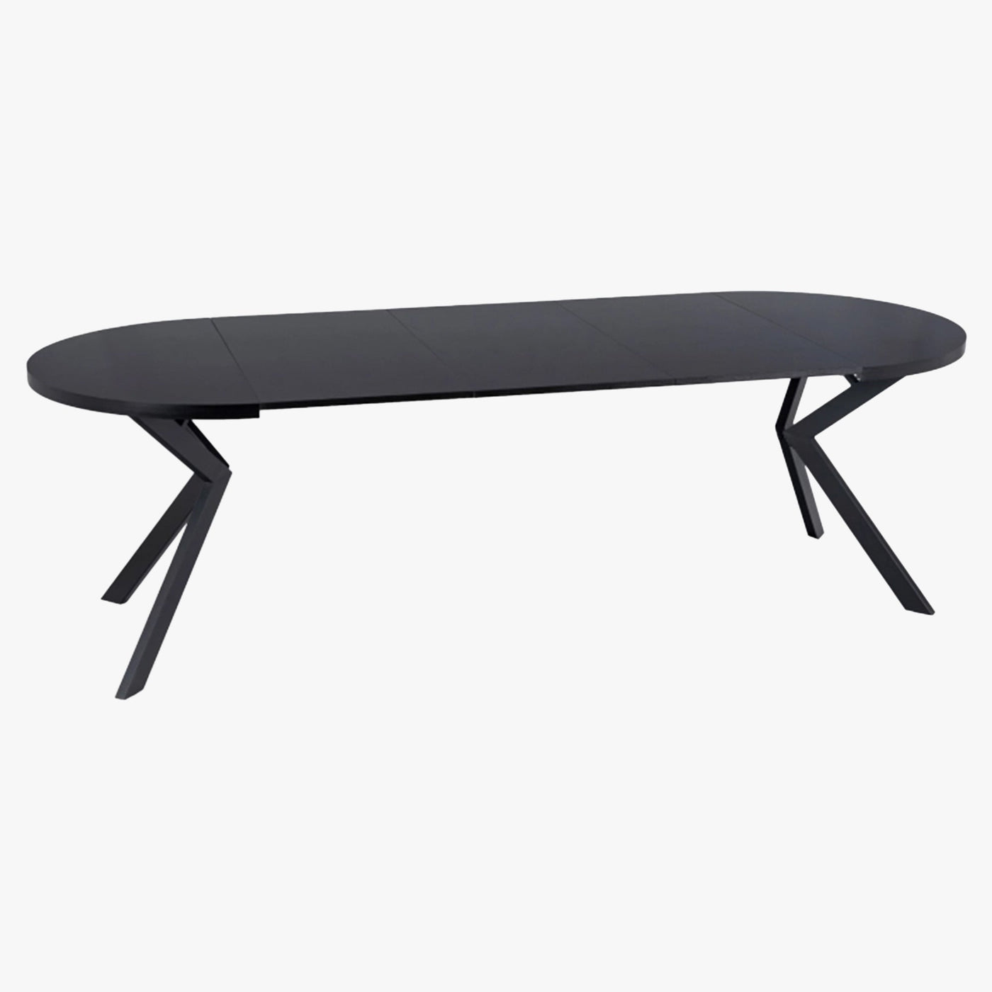 LUKAS Table à manger ronde extensible couleur bois noir pieds métal noir 100-250 cm - Table à manger - Mobilier Deco