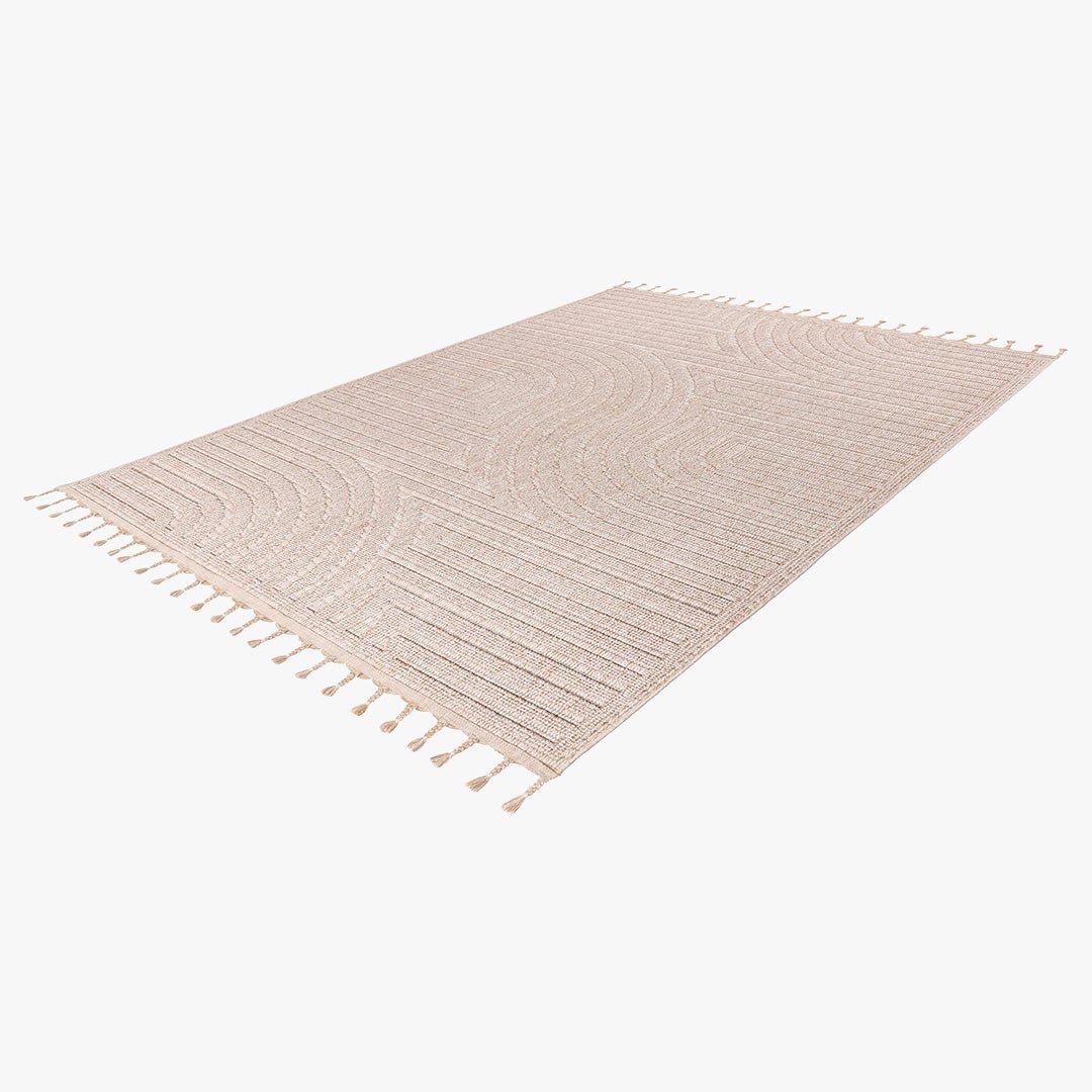 LUXOR 2 Tapis tissé à franges beige - 160x230 cm - Tapis - Mobilier Deco